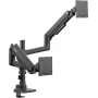 SpeaKa Professional SP-MM-980 Soporte de mesa para doble monitor para pantallas de 17-49 pulgadas, altura ajustable, inclinable, orientable, giratorio, pistón de gas, negro SP-12355452