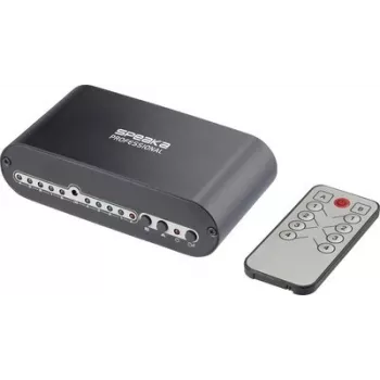 SpeaKa Professional SP-SW-200 Conmutador Toslink 4x2 con mando a distancia, carcasa de aluminio