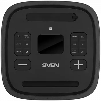 Altavoz Party-Box SVEN PS-1250, negro (300W, TWS, IPx4, Bluetooth, FM, USB, microSD, pantalla LED, 13500mAh)