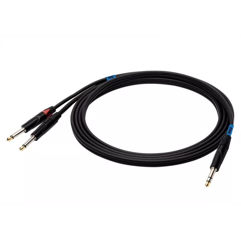 SSQ JSJM2 SS-1453 cable jack estéreo - 2x jack mono 2 m negro