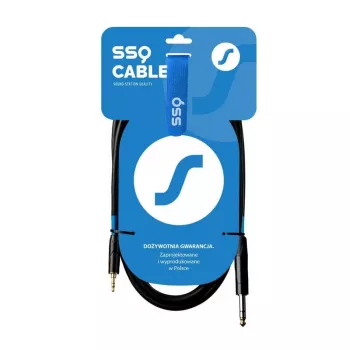 SSQ MiJS2 - cable de audio jack estéreo de 3,5mm a 6,3mm, 2m, negro