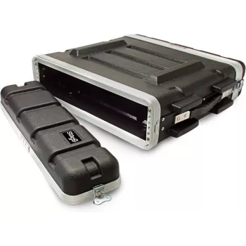 Stagg rack ABS 2U de 19 pulgadas con tapas frontal y trasera, negro