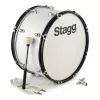 Bombo de marcha Stagg MABD-2010 20 pulgadas con soporte y mazas, blanco