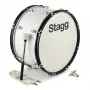 Bombo de marcha Stagg MABD-2010 20 pulgadas con soporte y mazas, blanco