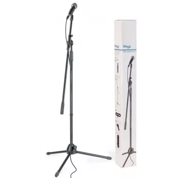 Set de micrófono dinámico Stagg SDM50 con soporte, cable y pinza