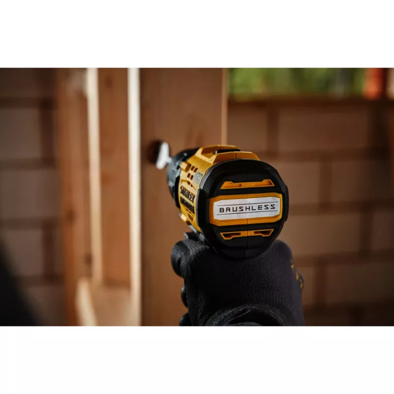 STANLEY atornillador-taladro a batería (SFMCD714D1T-QW), 18V (negro/amarillo, batería de Li-Ion de 2,0 Ah, maletín Pro-Stack)