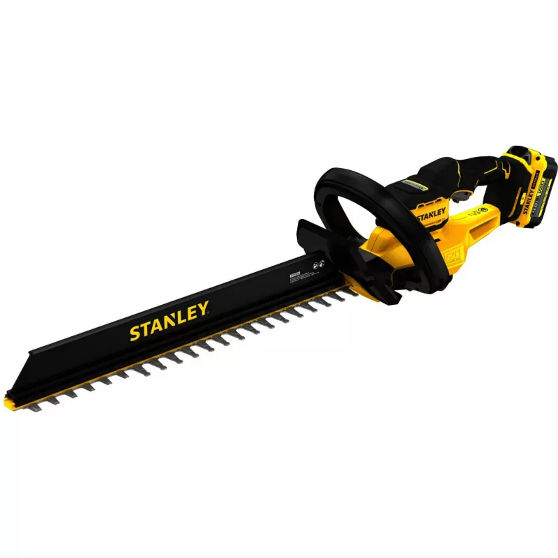 STANLEY Cortasetos a batería (STCHT8255M1-QW), 18V (negro/amarillo, batería Li-Ion 4,0 Ah)