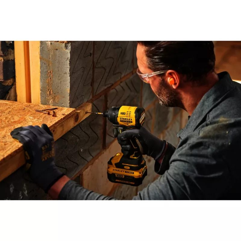 STANLEY Atornillador de impacto a batería (SFMCF811B-XJ), 18 V (negro/amarillo, solo herramienta)