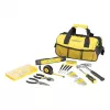 Set de herramientas Stanley FatMax de 16 piezas en bolsa amarilla con boca abierta