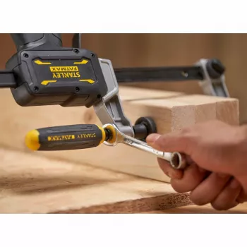 Sargento en F de alta resistencia STANLEY FATMAX FMHT83008-0 460 mm con función de apriete rápido, negro/gris/amarillo