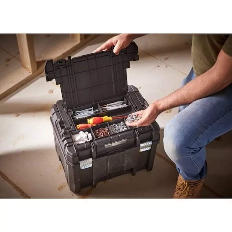 Stanley FATMAX PRO-STACK maletín rígido para herramientas, 22L, IP54, negro con detalles amarillos