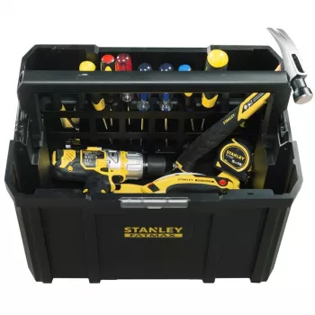 STANLEY FMST1-75794 TSTAK Caja de herramientas de almacenamiento profunda con bandeja de transporte, 23 L, negro/amarillo
