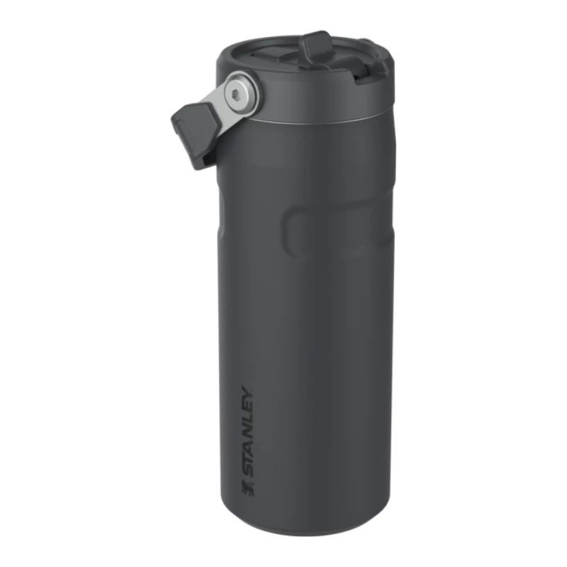 STANLEY IceFlow Bottle Flip Straw 2.0 0,47L Botella térmica negra con pajita