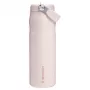 STANLEY IceFlow Bottle Flip Straw 2.0 0,71L rosa claro (Guava) - 24oz botella reutilizable de acero inoxidable con tapa de pajita abatible, doble pared con aislamiento al vacío, a prueba de fugas, sin BPA, apta para lavavajillas