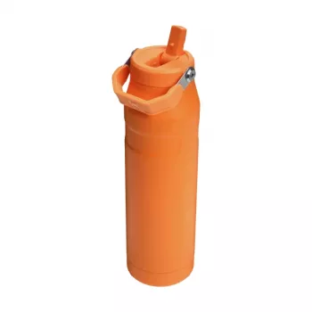 STANLEY IceFlow Bottle Flip Straw 2.0 1,06L Naranja - tapa Flip Straw antiderrames, botella térmica de acero inoxidable con doble pared y aislamiento al vacío