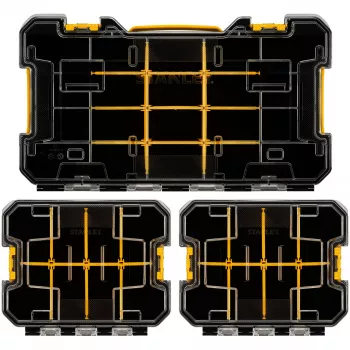 STANLEY PRO-STACK Juego de organizadores de 3 piezas Negro/Transparente