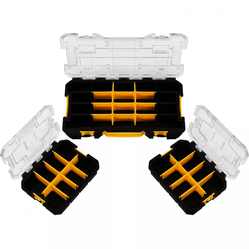 STANLEY PRO-STACK Juego de organizadores de 3 piezas Negro/Transparente