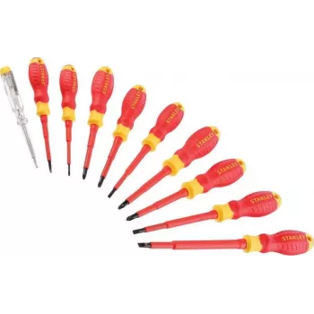 STANLEY STHT60032-0 Juego de 6 destornilladores planos y de estrella con mangos ergonómicos de dos componentes