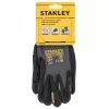 Stanley SY510L-QS guantes de trabajo, talla L (9) - palma de cuero sintético, dorso de spandex, puño de neopreno, certificados EN 388, Negro/Amarillo