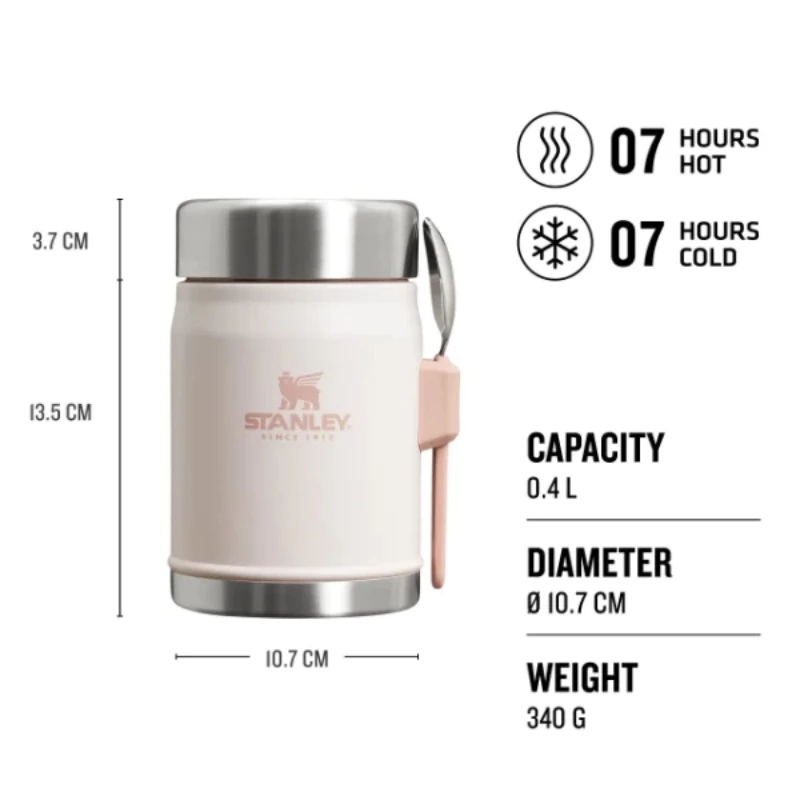 STANLEY The Legendary Food Jar + Spork 0,4L rosa claro