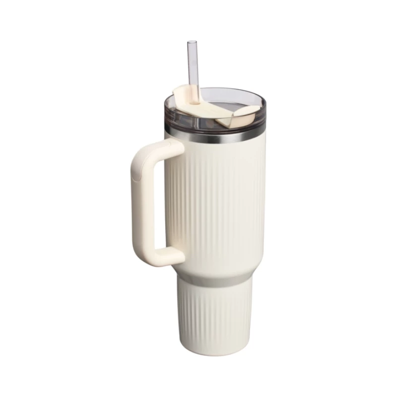 STANLEY The Quencher H2.0 Fluted Tumbler 1,18L Glossy Cream con pajita