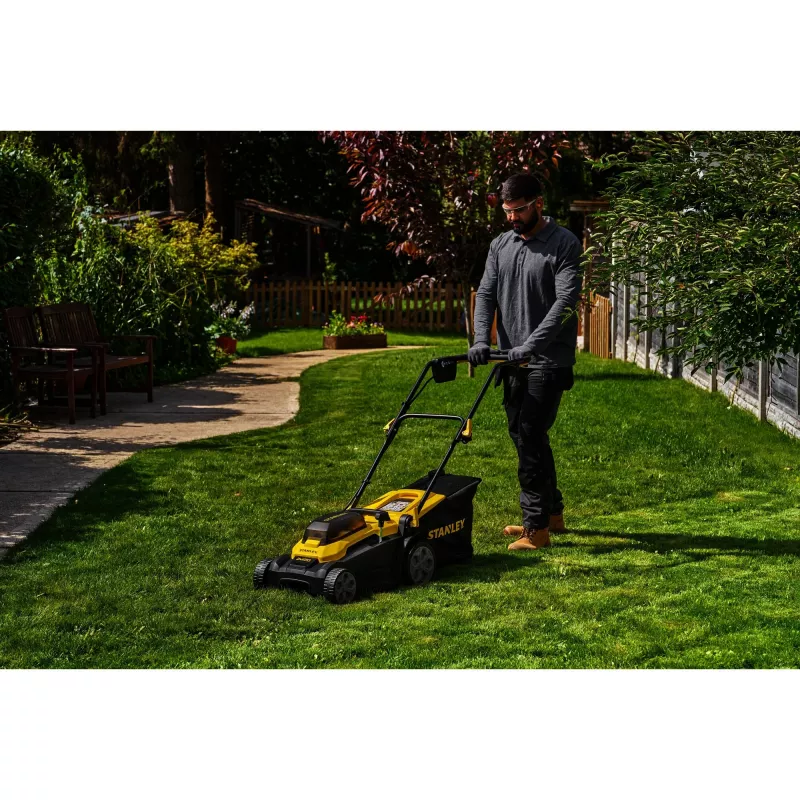 STANLEY V20 cortacésped a batería 36V (2x18V) negro/amarillo (máquina sin batería ni cargador)