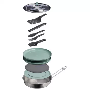 STANLEY Wildfare Core juego de sartenes 0,94L set de menaje de camping 4 piezas azul grisáceo/gris oscuro