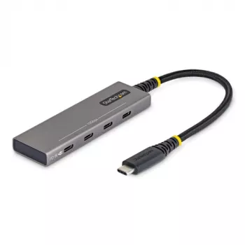 StarTech Hub USB-C de 4 puertos - 10 Gbps, carga PD de 100W, protección contra sobrecorriente, aluminio PCR - 3x USB-C 3.2 Gen 2 + 1x USB-C 3.2 Gen 2 (Power Delivery) - Sobremesa