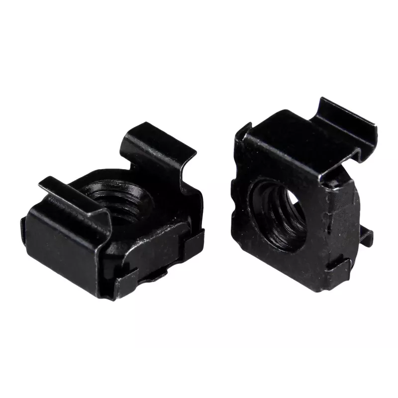 StarTech.com tuercas de jaula 10-32 para racks de servidores - pack de 50, negro, conforme TAA