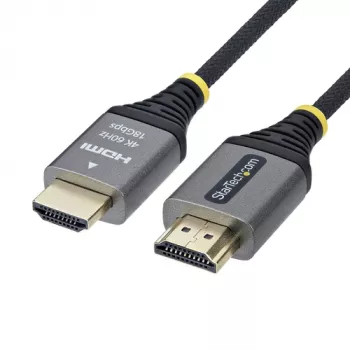 StarTech.com Cable HDMI Premium High Speed con Ethernet de 1m - 4K 60Hz, conector macho a macho HDMI, Negro y plateado