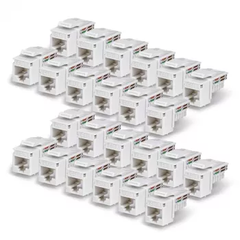 StarTech.com Cat6 Keystone Jack pack de 24, RJ45 UTP, 90 grados 110 Punch Down, blanco