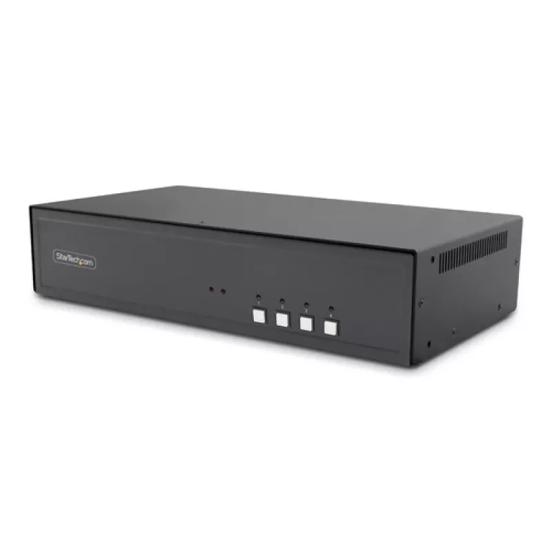 StarTech.com Secure 4-Port Dual Monitor 4K DisplayPort KVM Switch con hub USB 3.0 y audio
