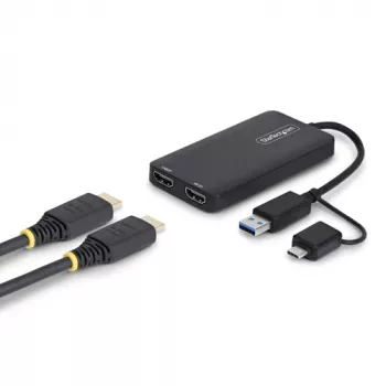 StarTech.com 107B-USB-HDMI-2 adaptador de USB 3.0 a doble HDMI, USB-A/USB-C, 1x 4K30 + 1x 1080p
