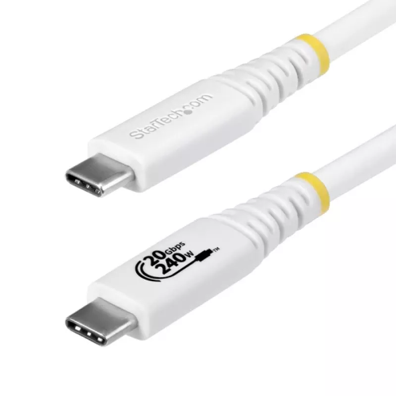 Cable StarTech.com USB4 de USB-C a USB-C, 20 Gbps, 240W PD, 2 m, blanco