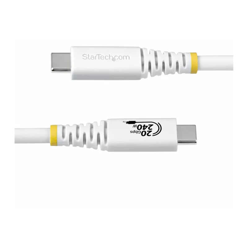 Cable StarTech.com USB4 de USB-C a USB-C, 20 Gbps, 240W PD, 2 m, blanco