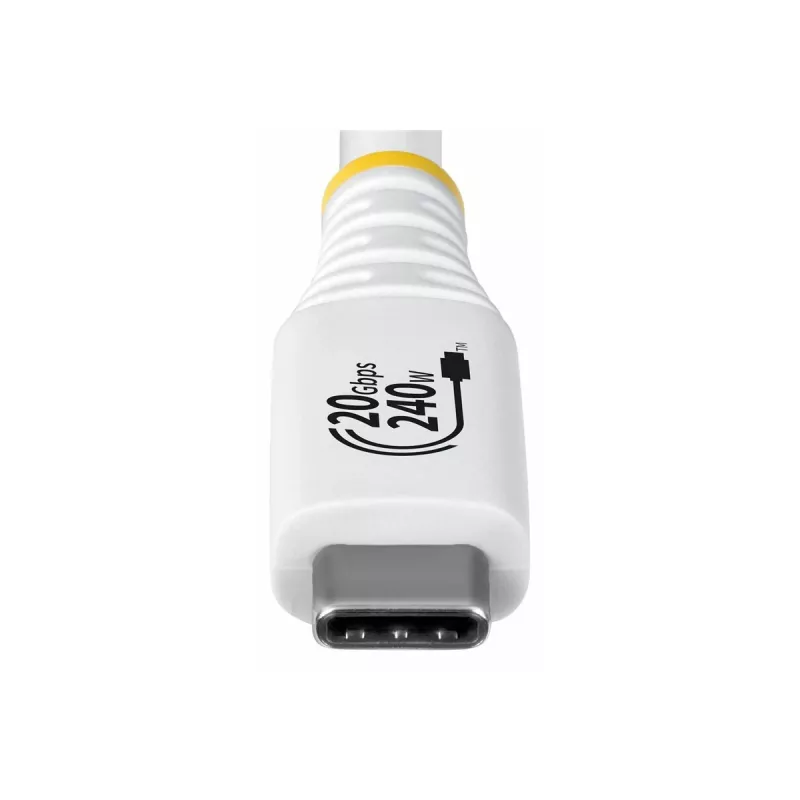 Cable StarTech.com USB4 de USB-C a USB-C, 20 Gbps, 240W PD, 2 m, blanco