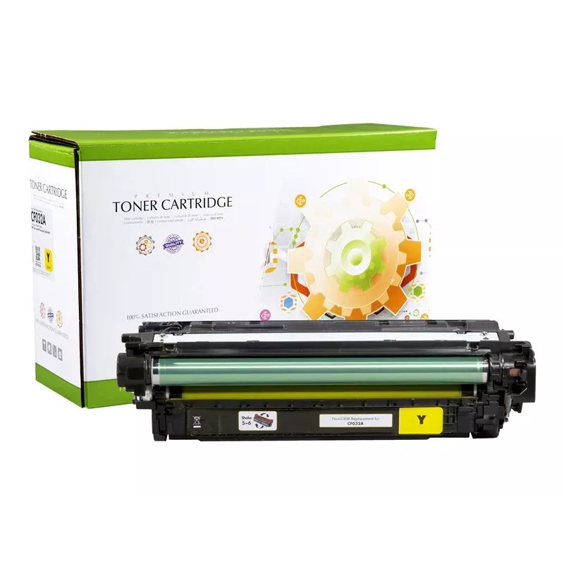 STATIC CONTROL Cartucho de tóner STATIC compatible con HP CF032A amarillo remanufacturado 12.500 páginas