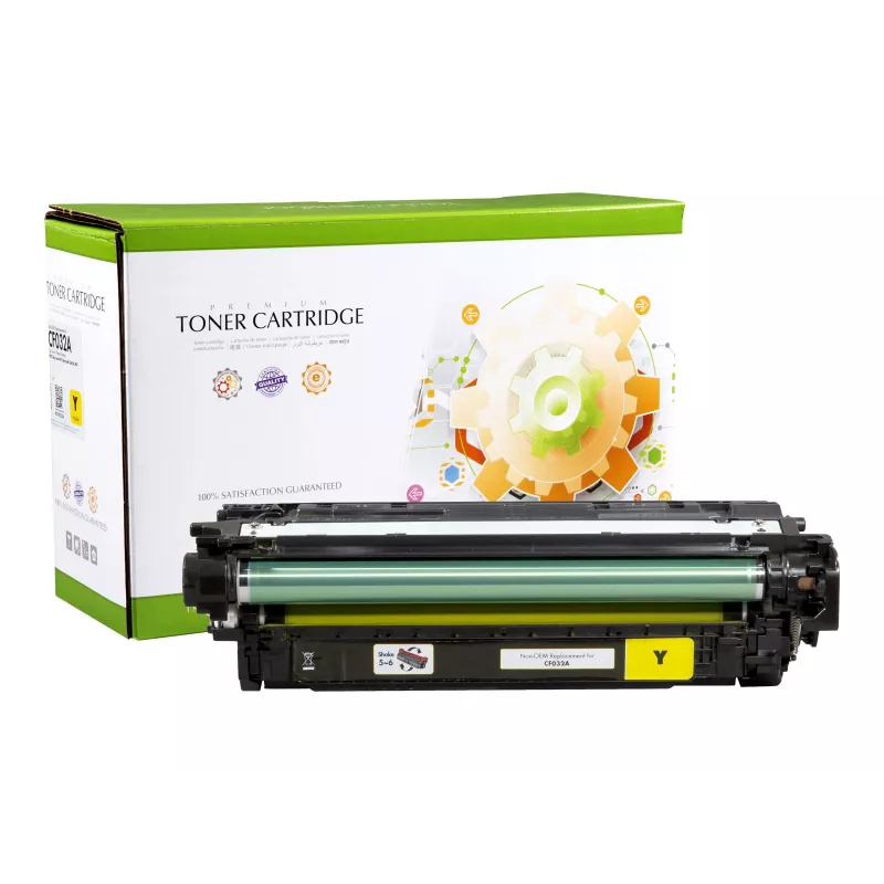STATIC CONTROL Cartucho de tóner STATIC compatible con HP CF032A amarillo remanufacturado 12.500 páginas