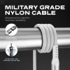 STATIK PowerPivot Pro Cable Trenzado de Nylon, USB-C a USB-C, 1m, Blanco