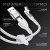 STATIK PowerPivot Pro Cable Trenzado de Nylon, USB-C a USB-C, 3m, Blanco