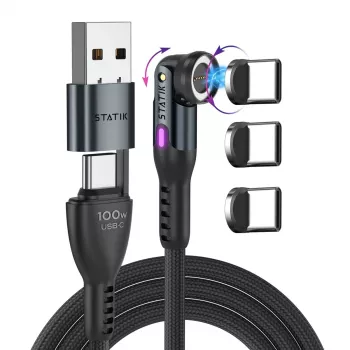 STATIK Statik 360 Pro Cable 2.0 Solo USB-C; 1m, Negro