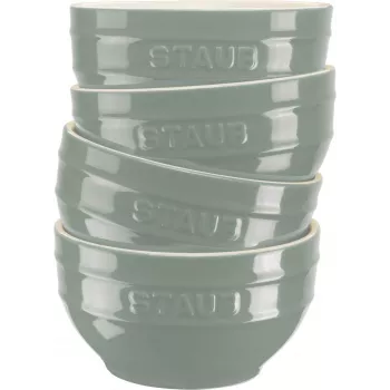 STAUB set de cuencos de servir, 4 cuencos 12 cm, eucalipto