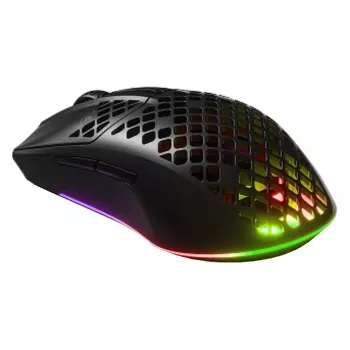 SteelSeries Aerox 3 Wireless Ratón gaming óptico inalámbrico - 18000 CPI, 80 millones de clics, RGB, Onyx - Reacondicionado