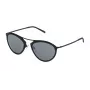 Gafas de sol unisex STING SST07552531X - Montura rectangular negra, cristales de policarbonato grises, protección UV400, 52 mm de ancho de cristal