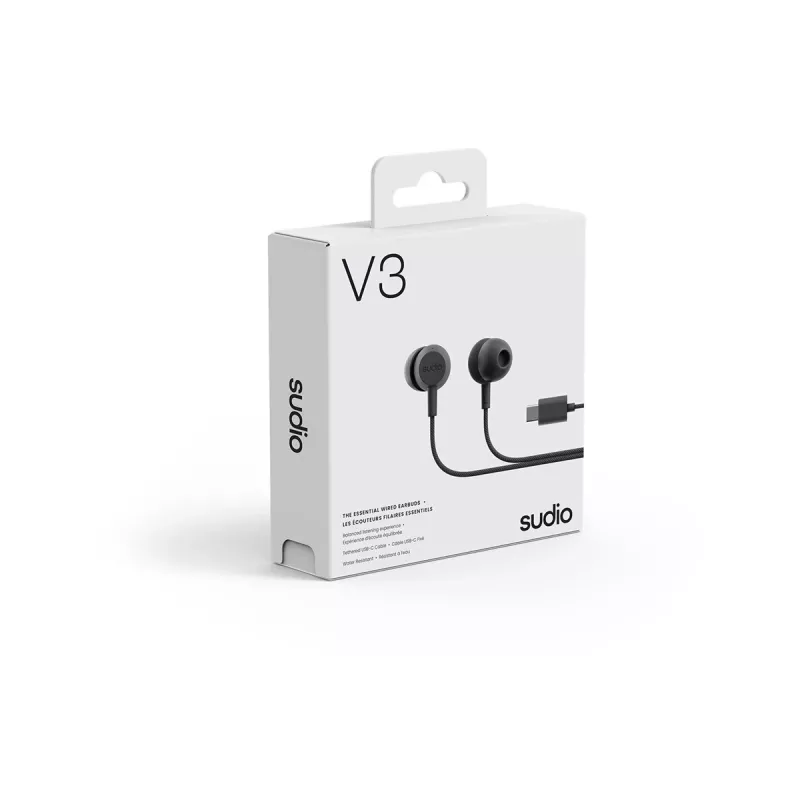 Sudio V3 auriculares inalámbricos in-ear con micrófono, carga USB-C, Dusty Black