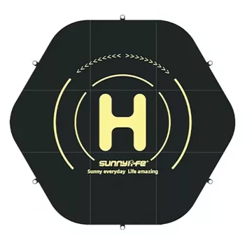 Sunnylife TJP10 Plataforma de aterrizaje hexagonal para dron 110 cm de doble cara naranja/azul