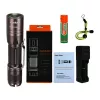 SUPERFIRE A6 Linterna - 1200 lúmenes LED P50, alcance 280m, recargable por USB, zoom, IP44