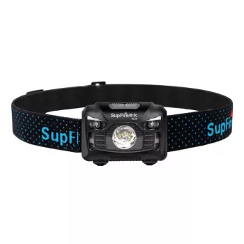 Superfire HL06 Linterna frontal LED recargable de 500 lúmenes, IP44