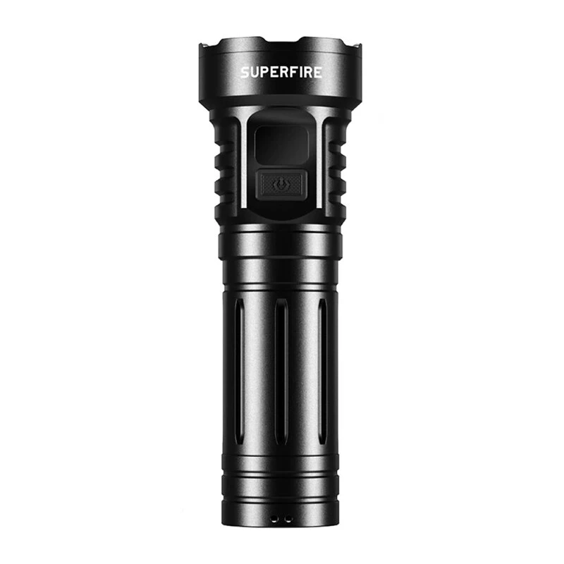 Linterna LED recargable por USB-C Superfire L24, 2500 lúmenes, alcance de 500 m, IP44, negra