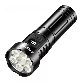 Linterna LED recargable por USB-C Superfire L24, 2500 lúmenes, alcance de 500 m, IP44, negra